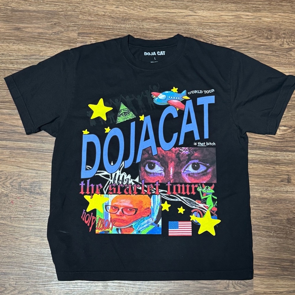 Doja Cat Scarlet Tour Rap Tee‎ L Black Graphic Shirt